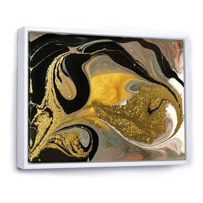 Gold and Black Marbled Rippled Texture I  Wall Art