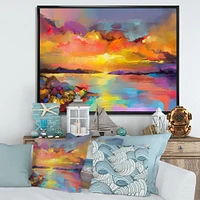 Sunset Painting with Colorful Reflections I  Wall Art