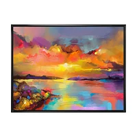 Sunset Painting with Colorful Reflections I  Wall Art