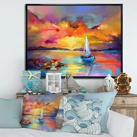 Sunset Painting with Colorful Reflections II  Wall Art