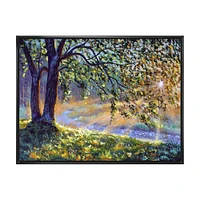 Toile « Tree by River First Rays of Afternoon Sun »