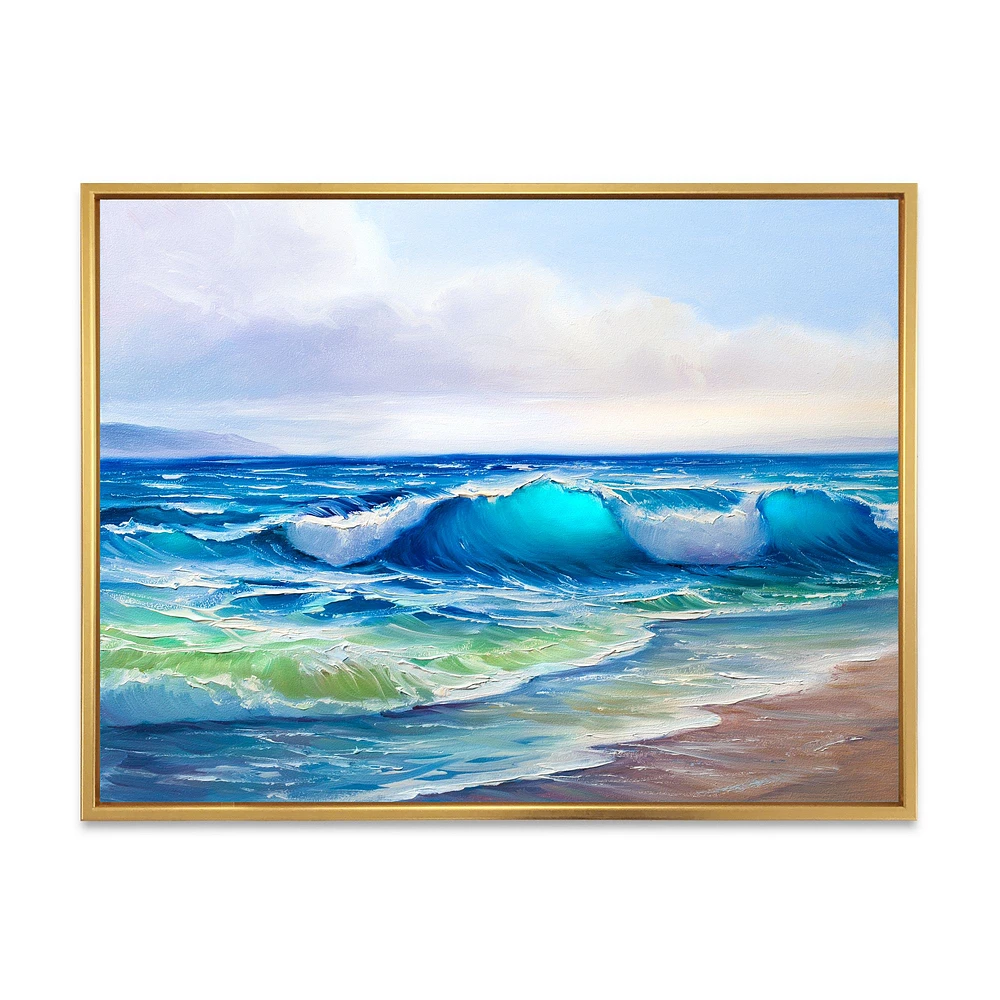 Toile « Seascape with Sunlight Catching A Wave »