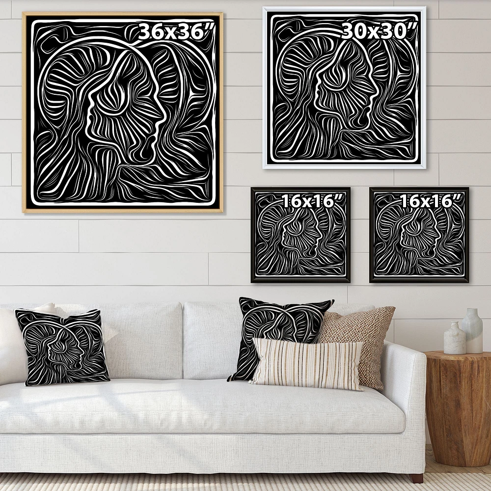 Black and White Awareness Portrait I  Wall Art