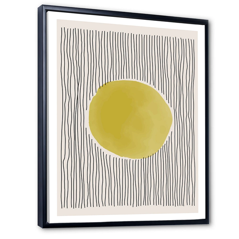 Minimal Geometric Lines and Circle IX  Canvas Wall Art Print