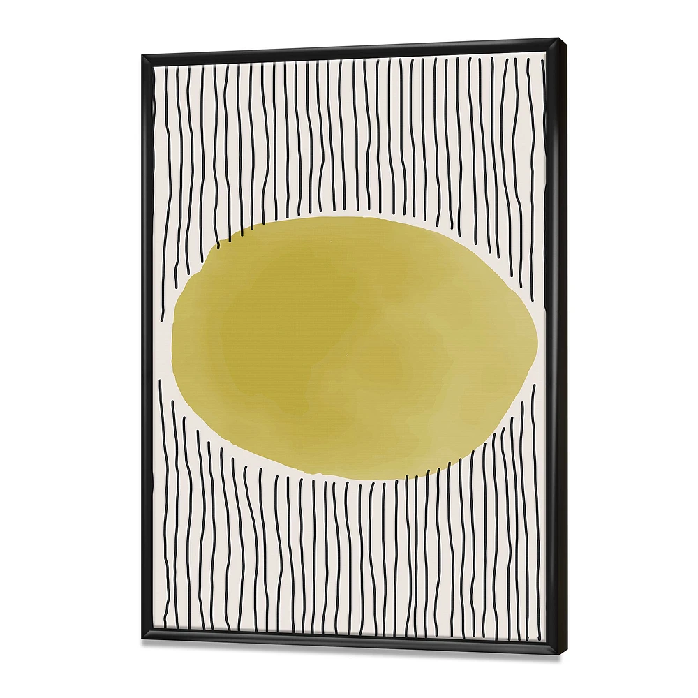 Minimal Geometric Lines and Circle IX  Canvas Wall Art Print