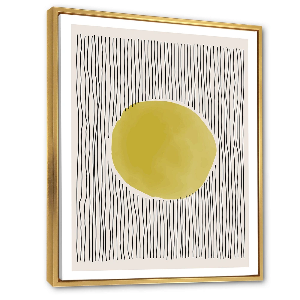 Minimal Geometric Lines and Circle IX  Canvas Wall Art Print