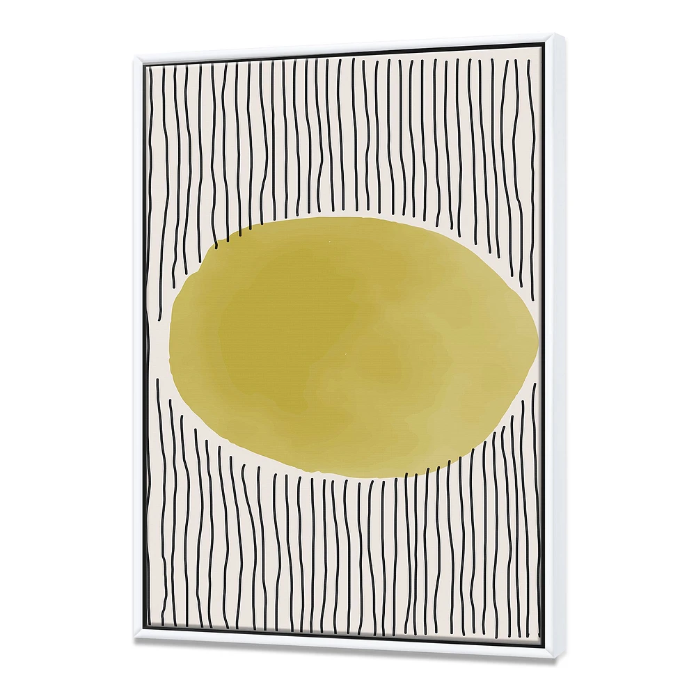 Minimal Geometric Lines and Circle IX  Canvas Wall Art Print