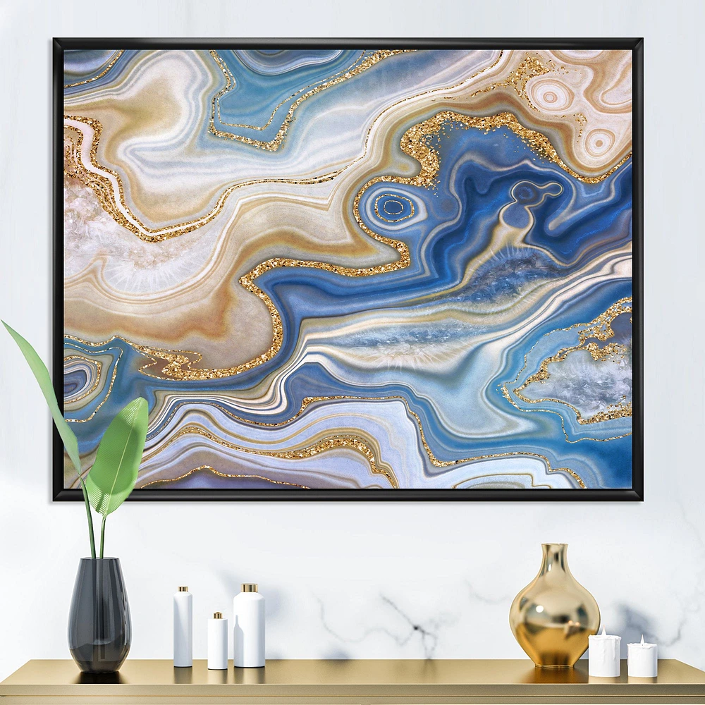 Ocean Blue Golden Jasper Agate II  Wall Art