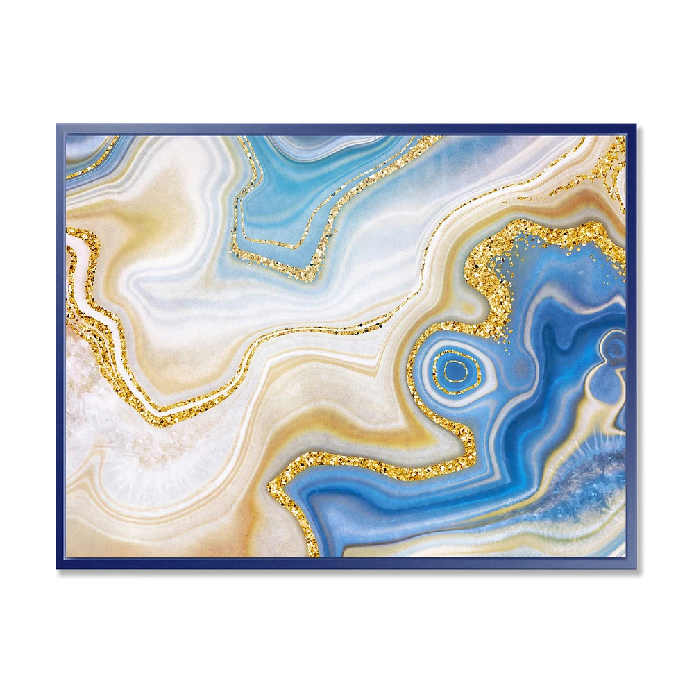 Ocean Blue Golden Jasper Agate II  Wall Art