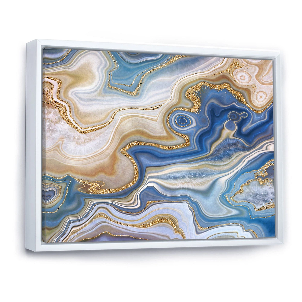 Ocean Blue Golden Jasper Agate II  Wall Art