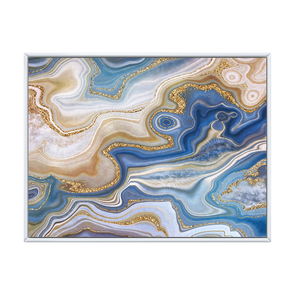 Ocean Blue Golden Jasper Agate II  Wall Art