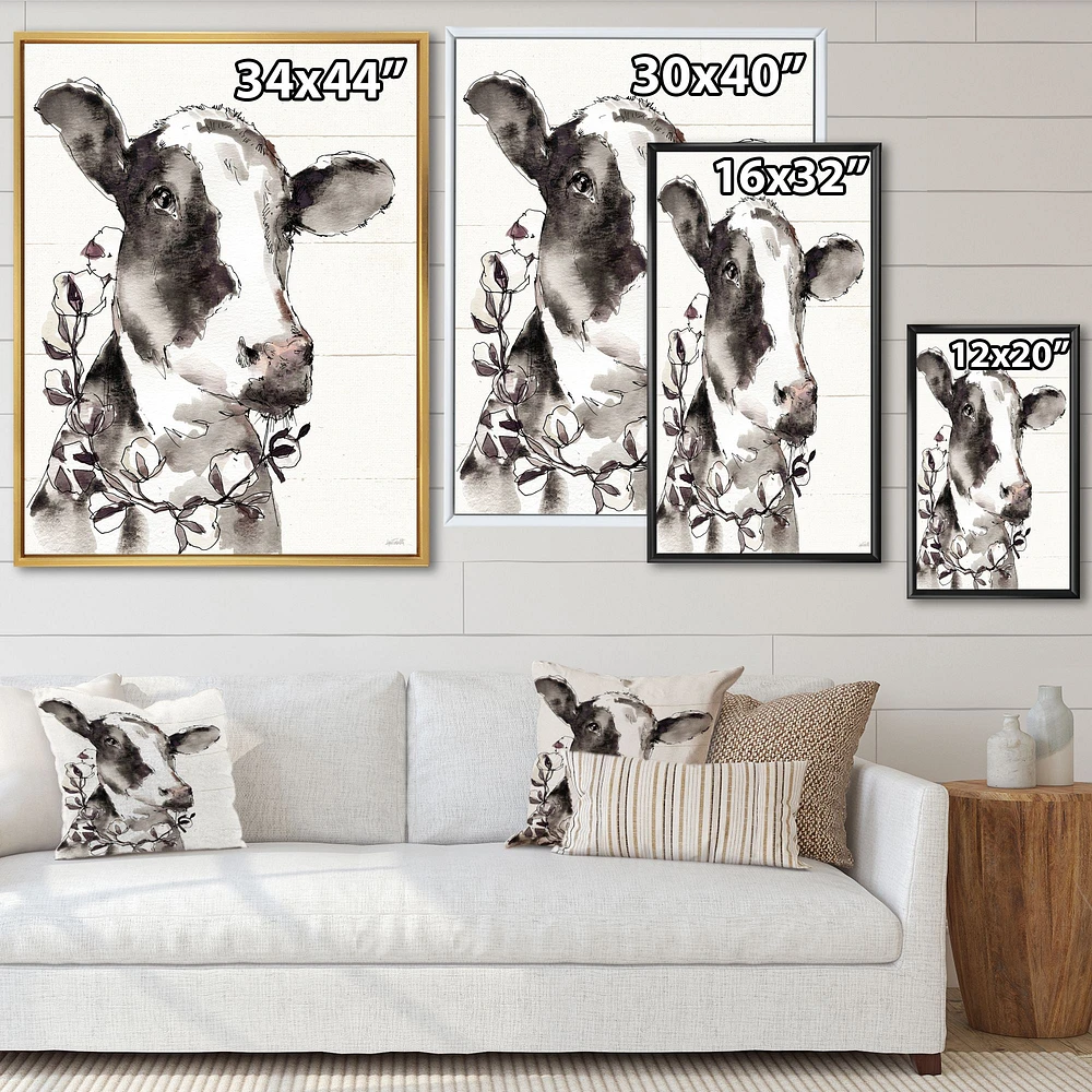 Toile « Cow Portrait Counrty Life »