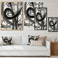 Black and White Minimalistic Painting  Wall Art