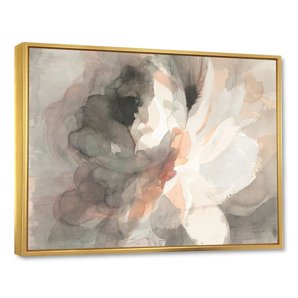 Abstract Peony Grey Pink Canvas