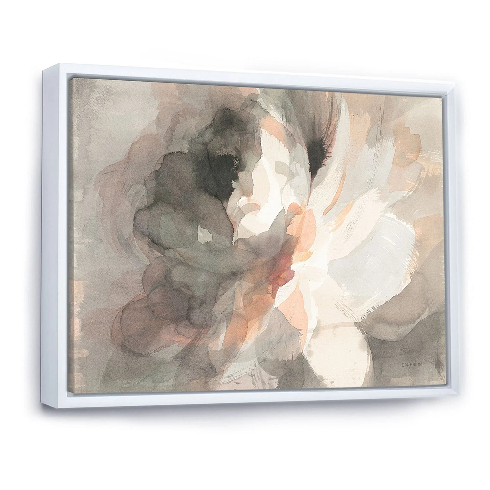 Abstract Peony Grey Pink Canvas