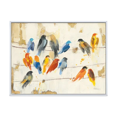 Toile imprimée « Multicolor Bird Meeting »