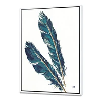 Gold Indigo Feathers III  Wall Art