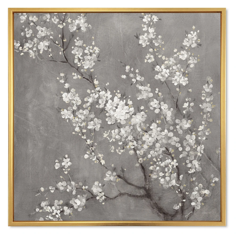 White Cherry Blossoms II  Canvas Wall Art Print