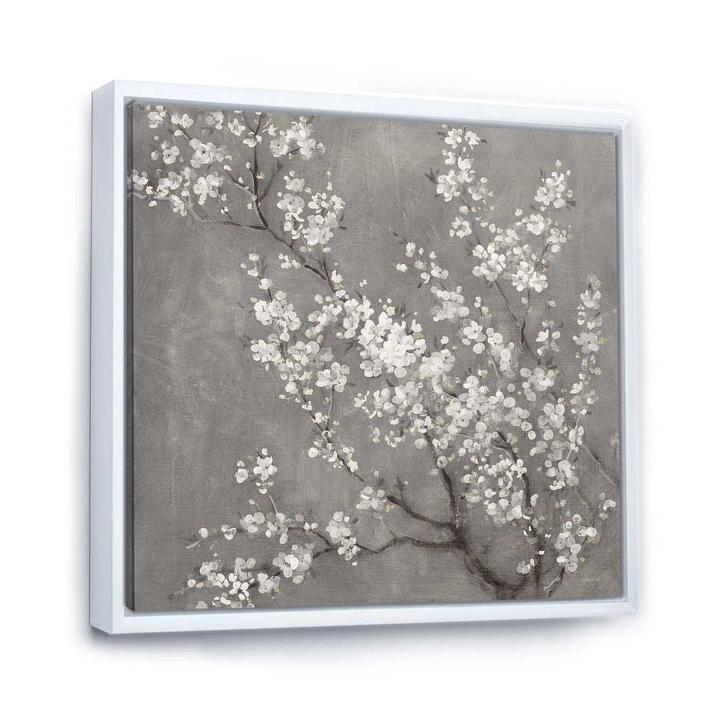 White Cherry Blossoms II  Canvas Wall Art Print