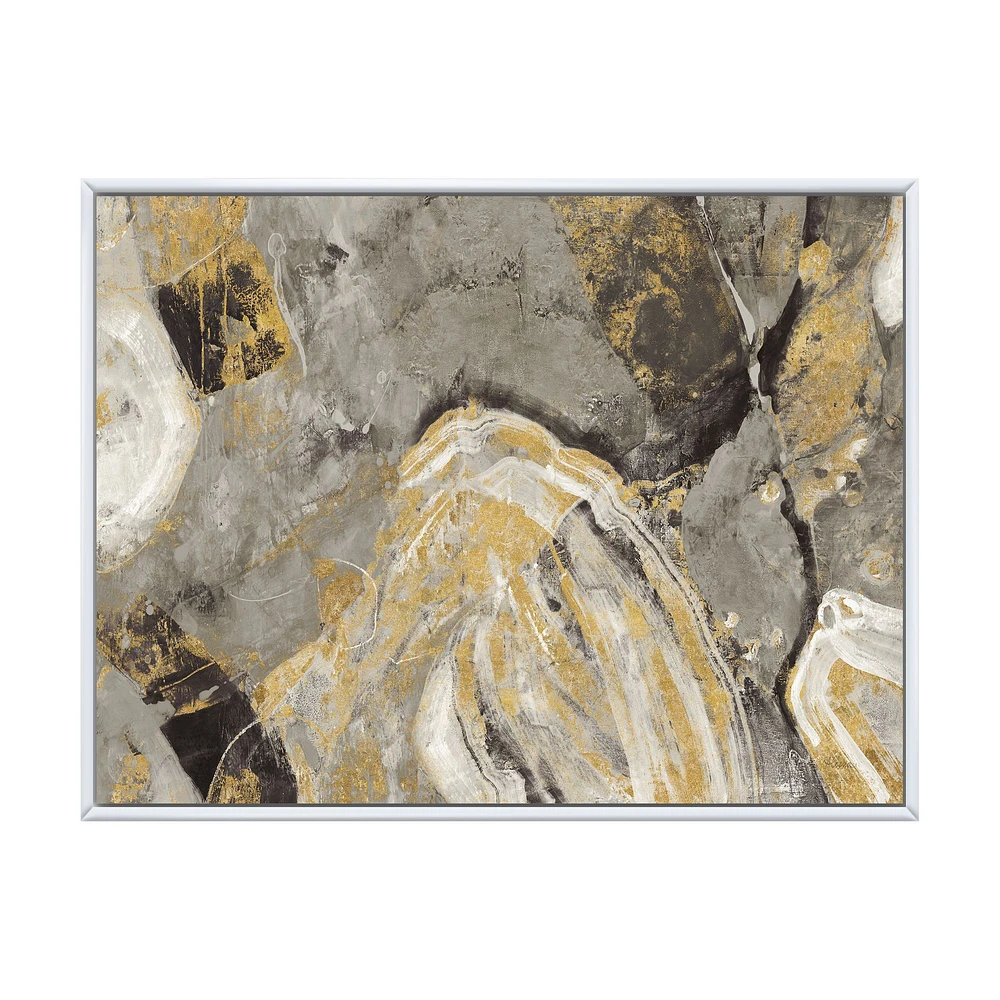 Painted Gold Stone  Canvas Art