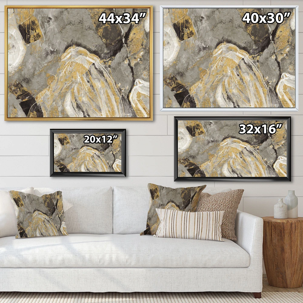 Painted Gold Stone  Canvas Art