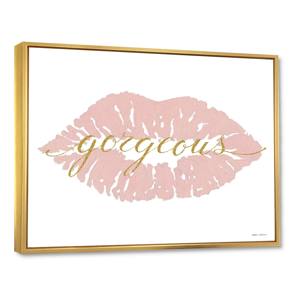 Toile « Fashion Glam Lips on Gold II