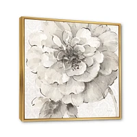 Indigold Grey Peonies I  Canvas Wall Art