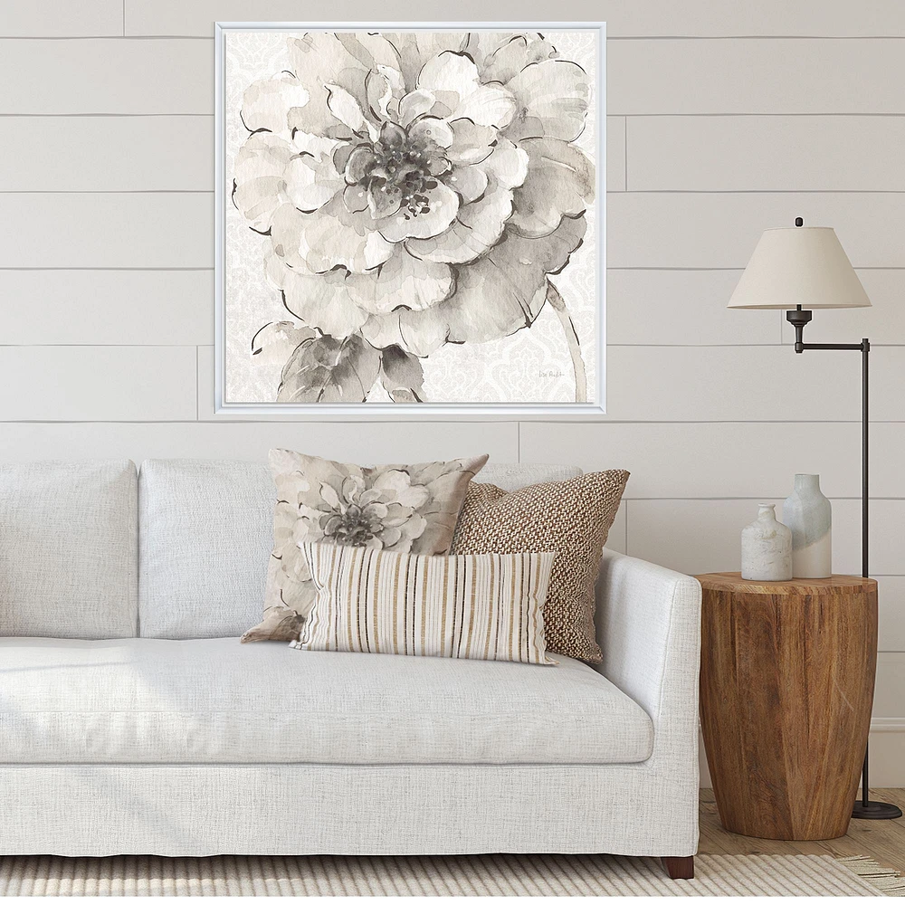 Indigold Grey Peonies I  Canvas Wall Art