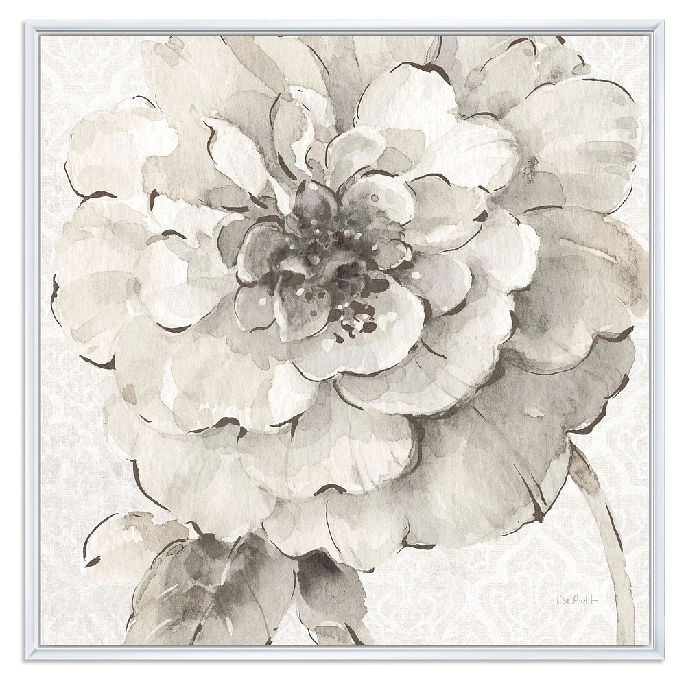 Indigold Grey Peonies I  Canvas Wall Art