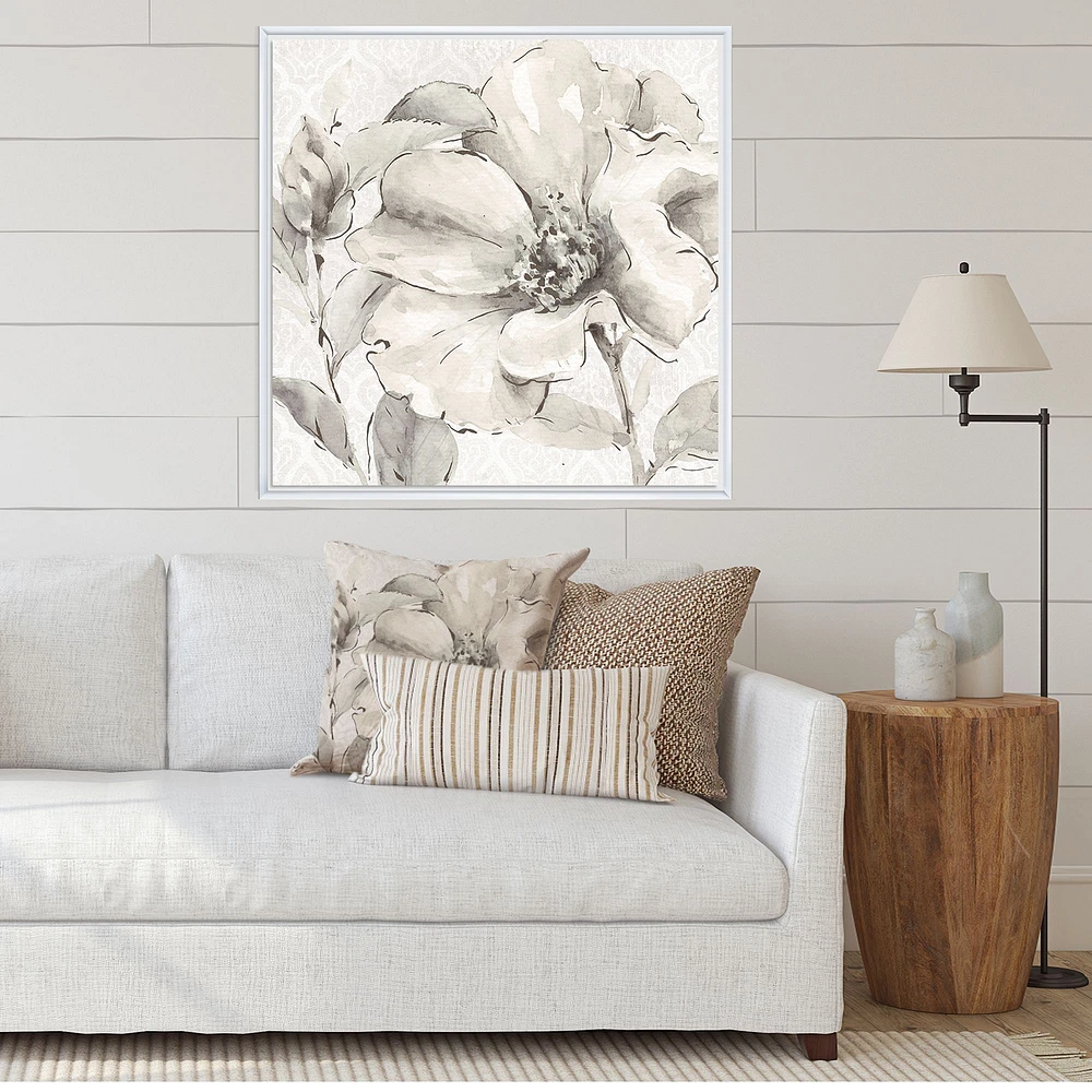 Indigold Grey Peonies IV  Canvas Art