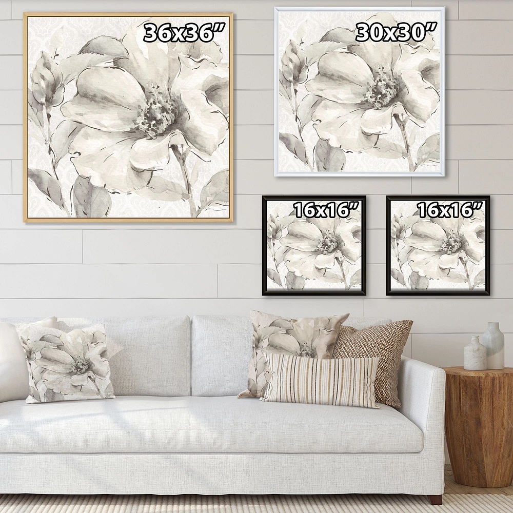 Toile « Indigold Grey Peonies IV »