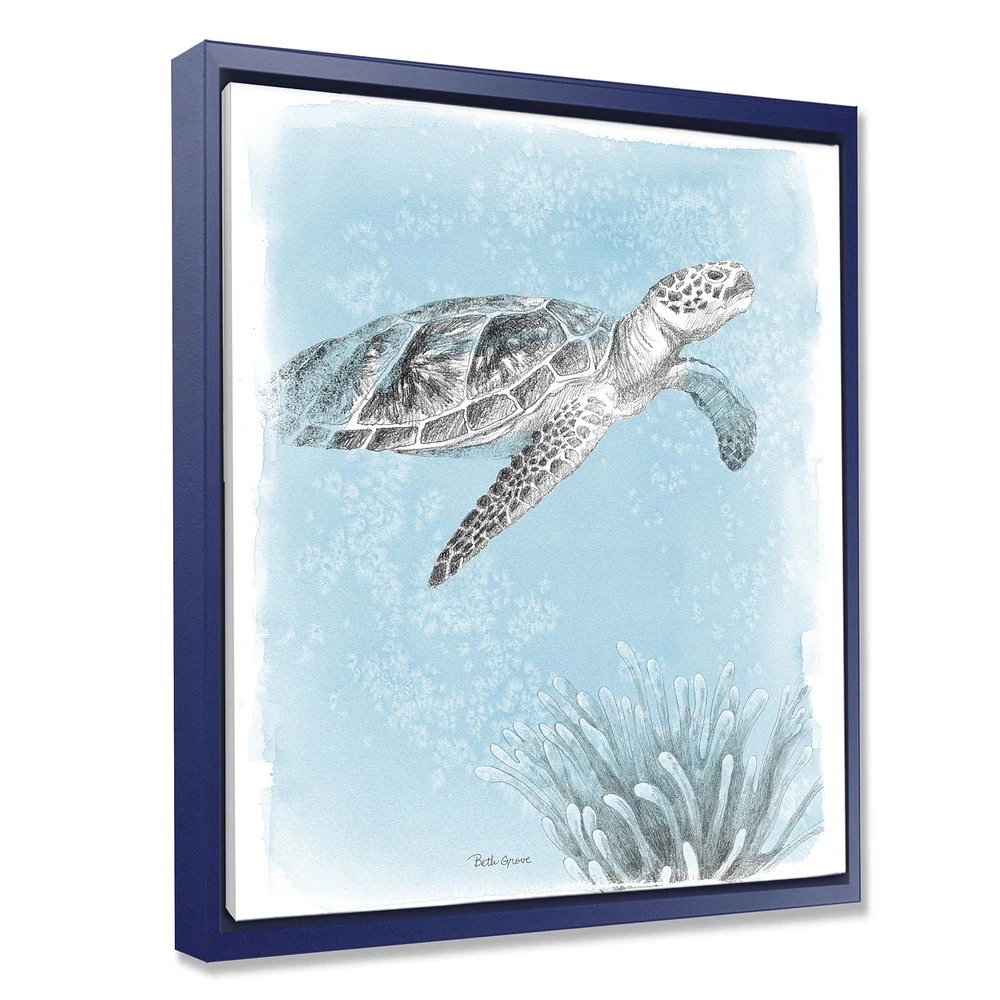 Toile « Coastal Sea Life I Turtle sketches »