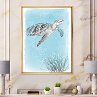 Toile « Coastal Sea Life I Turtle sketches »