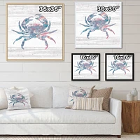 Pink Crab Ocean Life  Wall Art