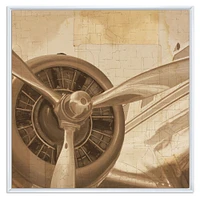 Toile « Retro Airplanes Sepia