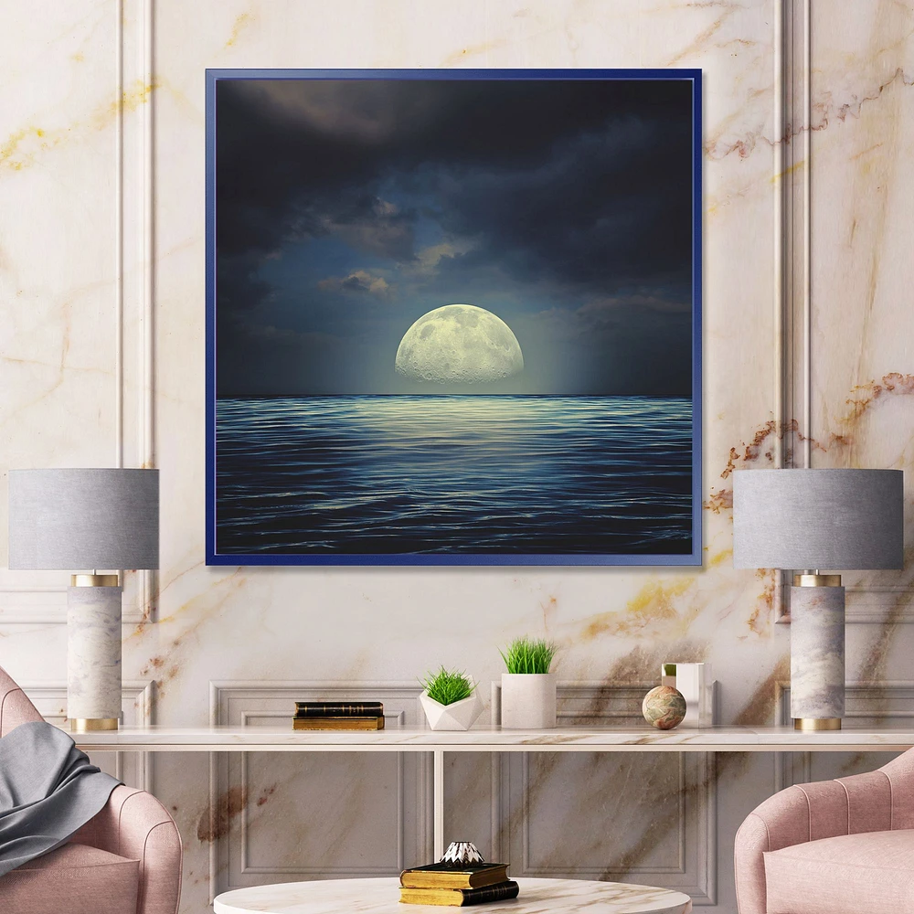 Super Moon Over The Sea II  Wall Art