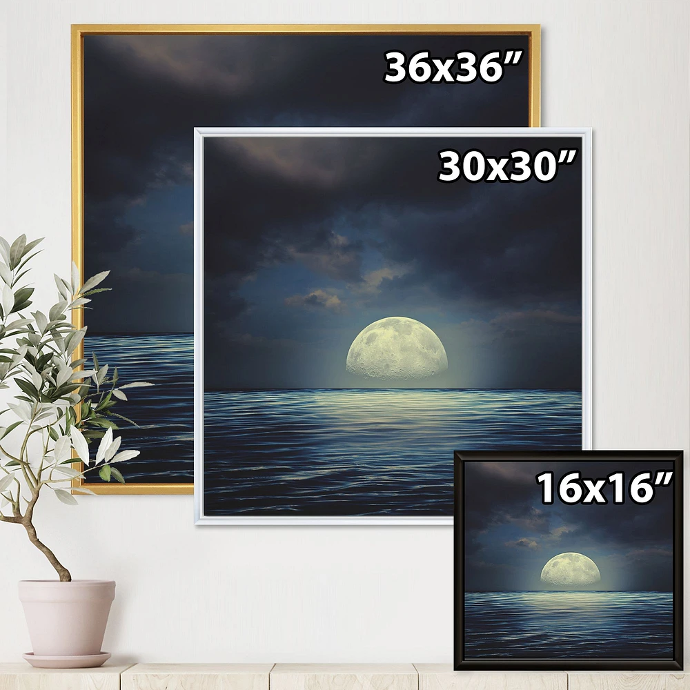 Super Moon Over The Sea II  Wall Art