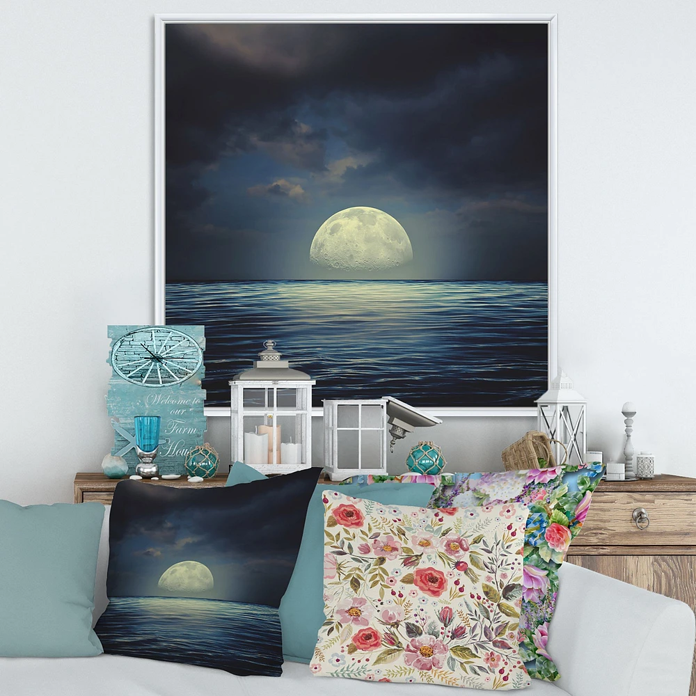 Super Moon Over The Sea II  Wall Art