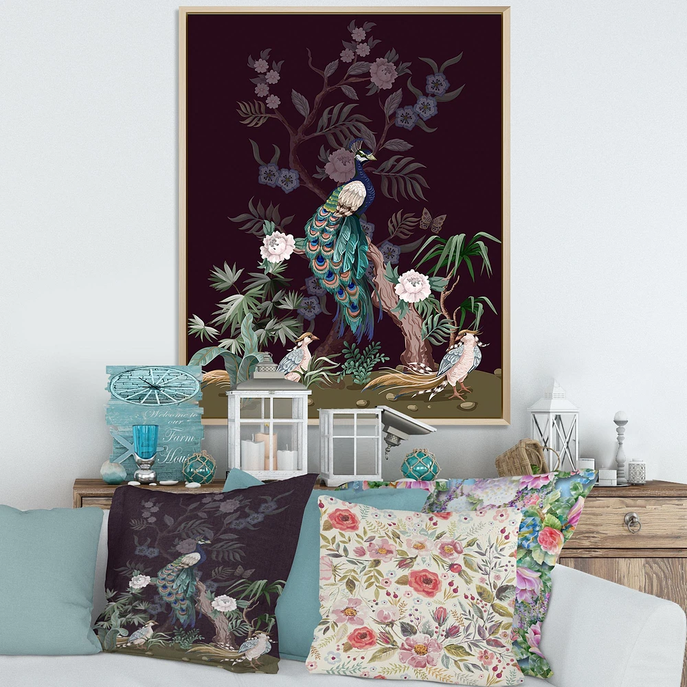 Chinoiserie with Birds and Peonies V  Wall Art