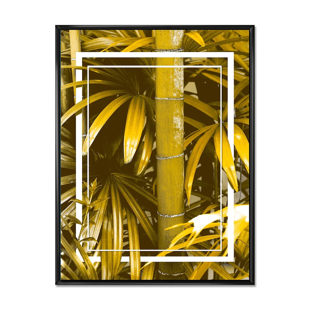 Toile « Yellow Bamboo and Tropical Leaves »