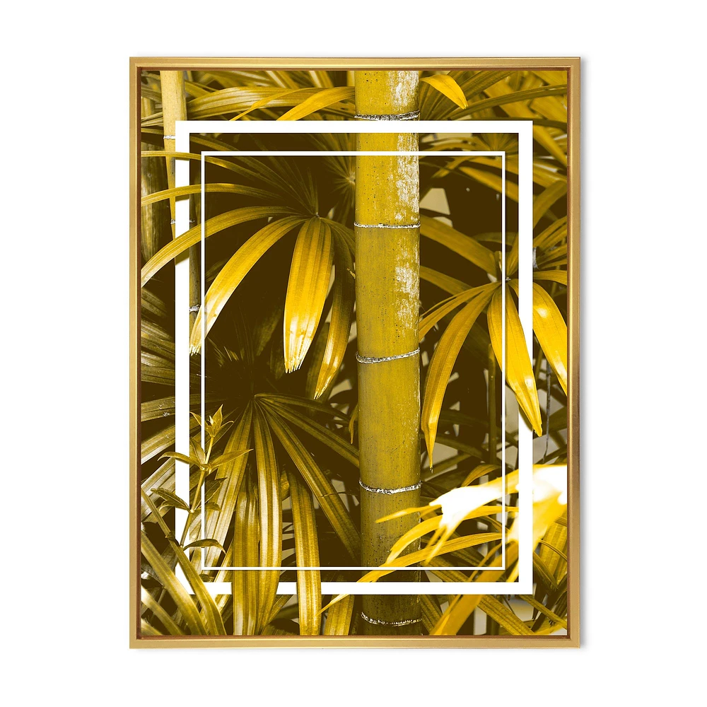 Toile « Yellow Bamboo and Tropical Leaves »