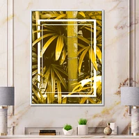 Yellow Bamboo and Tropical Leaves  Wall Art