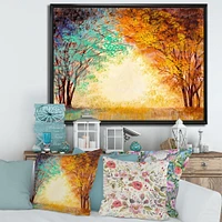 Alley Through The Park Autumn Sunset  Wall Art