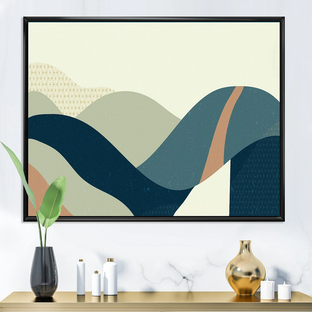 Abstract Geometric Landscape with Hills  Wall Art