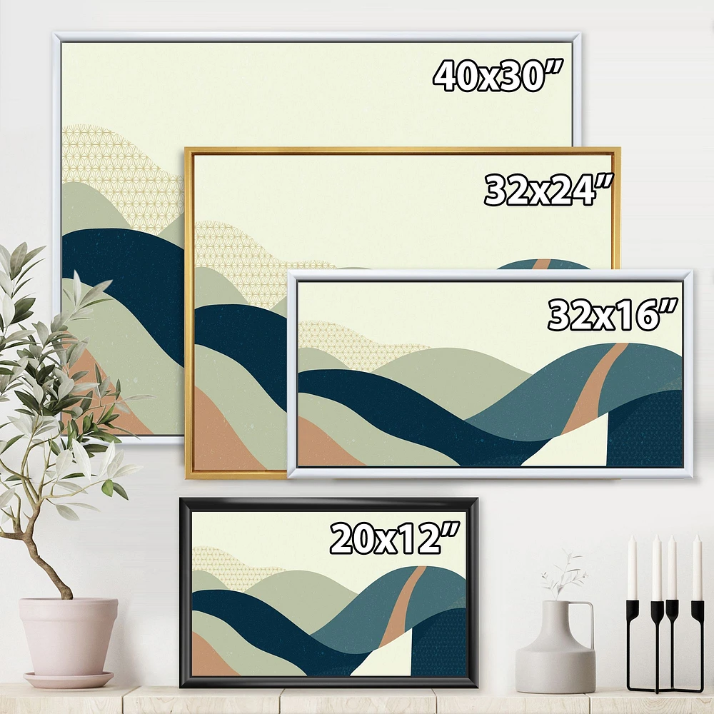 Abstract Geometric Landscape with Hills  Wall Art