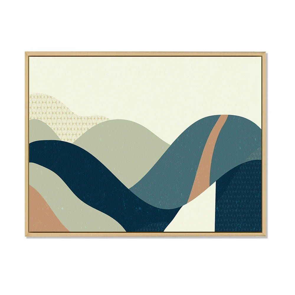 Abstract Geometric Landscape with Hills  Wall Art