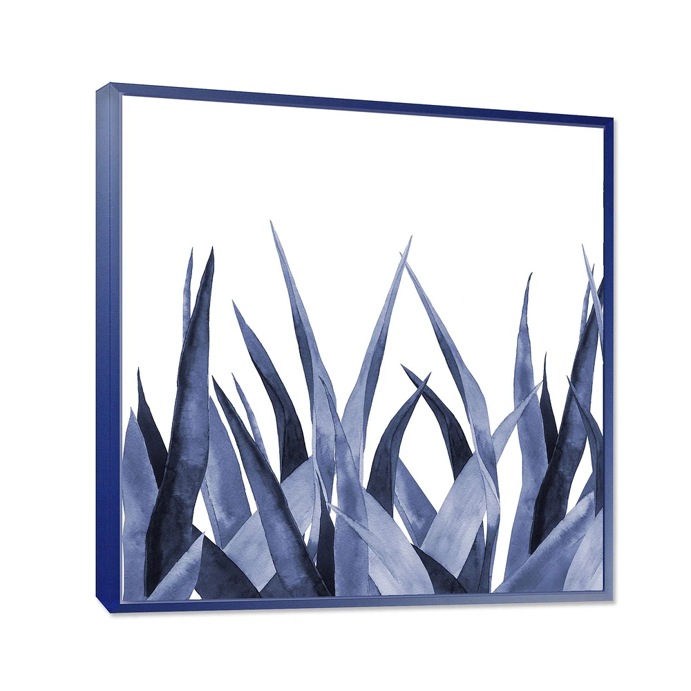 Toile imprimée « Navy Blue Agave Leaves »