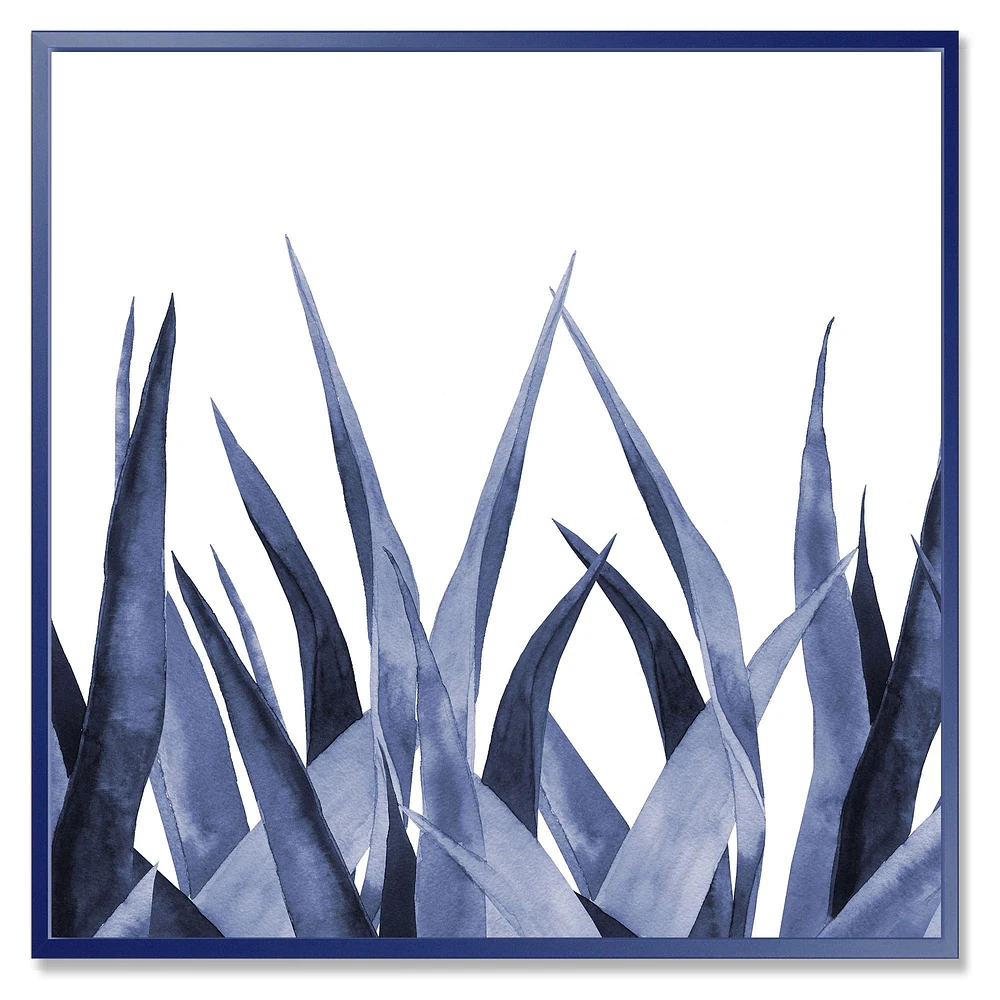 Toile imprimée « Navy Blue Agave Leaves »