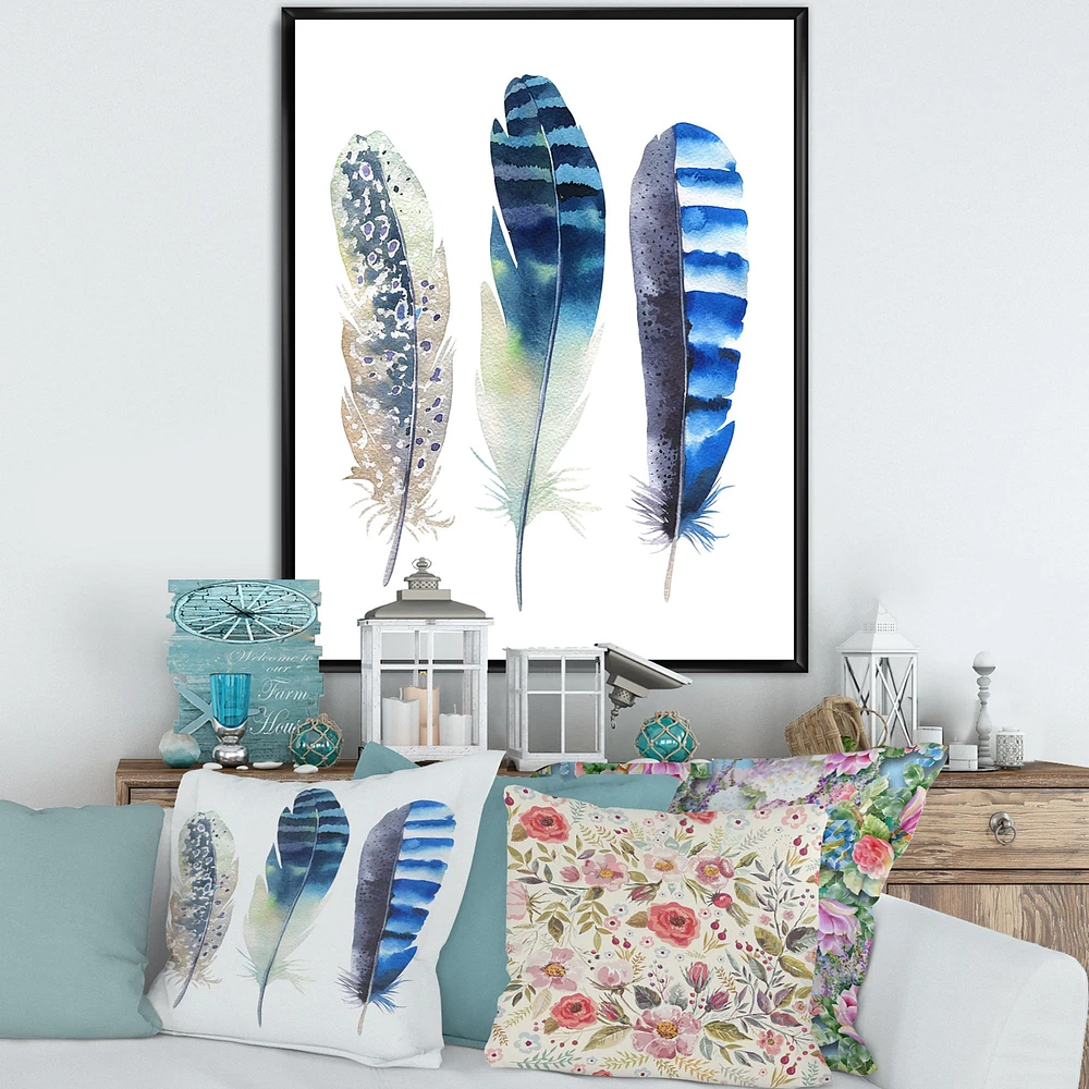 Colourful Boho Feathers I  Wall Art