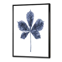 Navy Blue Chestnut Leaf  Wall Art